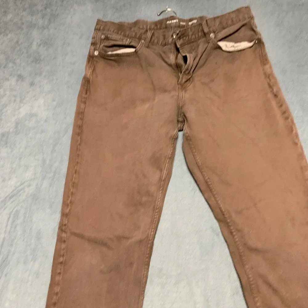 Old Navy Jeans Mens 36x34 Brown Denim Built In Flex Casual Straight Leg 5 Pocket